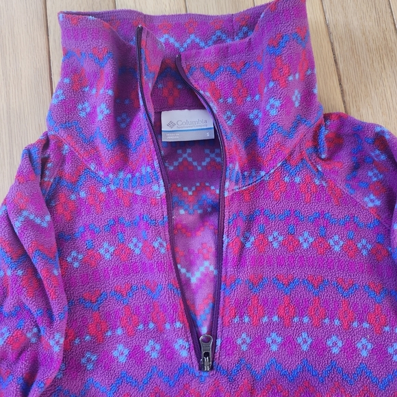 Columbia Women Sz S Glacial Purple Fleece Jacket 1/4 Zip Pullover Warm Gorpcore - Picture 4 of 11